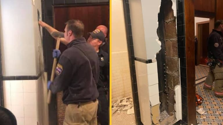 Man trapped in wall of New York theatre for two days – completely naked Man trapped in wall of New York theatre for two days – completely naked