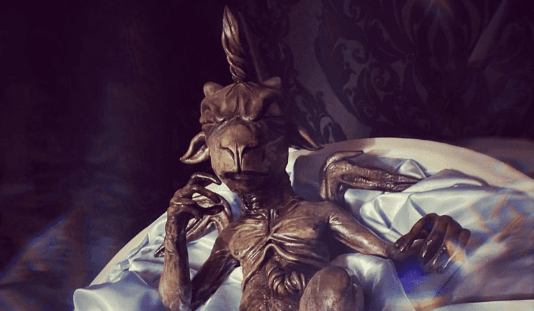 Satanic Temple mocks nativity with demon manger installation Satanic Temple mocks nativity with demon manger installation
