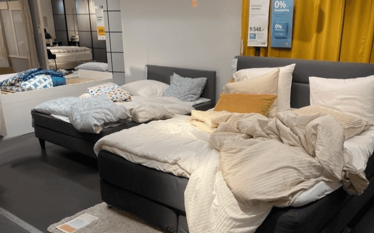 IKEA customers sleep in store showroom after being snowed in IKEA customers sleep in store showroom after being snowed in