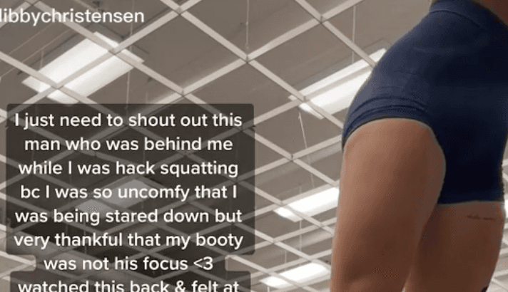 Woman thanks man for not staring at her while she did squats at the gym Woman thanks man for not staring at her while she did squats at the gym