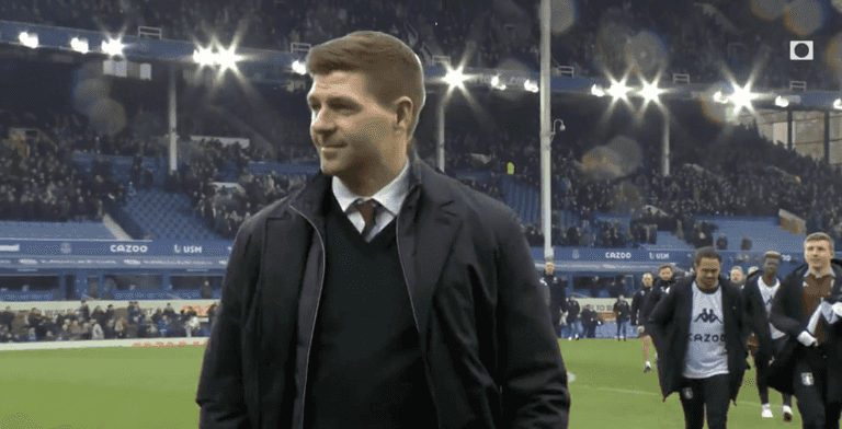 Steven Gerrard stares down Everton fans as Villa win at Goodison Park Steven Gerrard stares down Everton fans as Villa win at Goodison Park