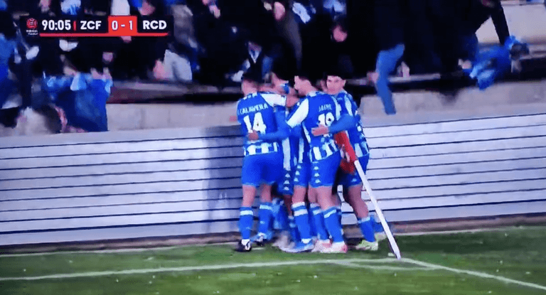 Football fans cheat death after stand in Spain collapses during goal celebration Football fans cheat death after stand in Spain collapses during goal celebration