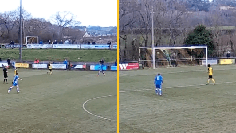 Clevedon Town score non-league goal of the season with ridiculous volley Clevedon Town score non-league goal of the season with ridiculous volley