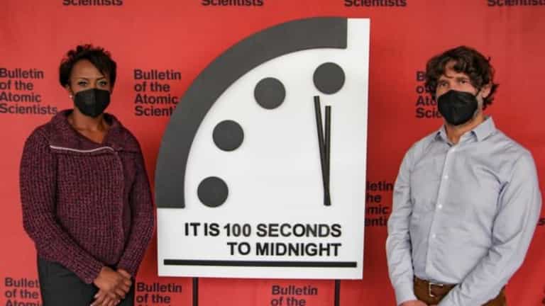 Doomsday Clock 2022 at 100 seconds to midnight – closest to apocalypse yet Doomsday Clock 2022 at 100 seconds to midnight – closest to apocalypse yet