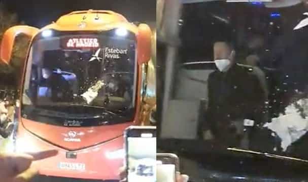 Real Sociedad fans attack Atletico Madrid bus before Copa del Rey clash Real Sociedad fans attack Atletico Madrid bus before Copa del Rey clash