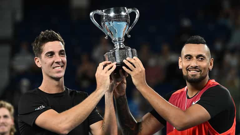 Nick Kyrgios and Thanasi Kokkinakis clinch maiden Grand Slam title Nick Kyrgios and Thanasi Kokkinakis clinch maiden Grand Slam title