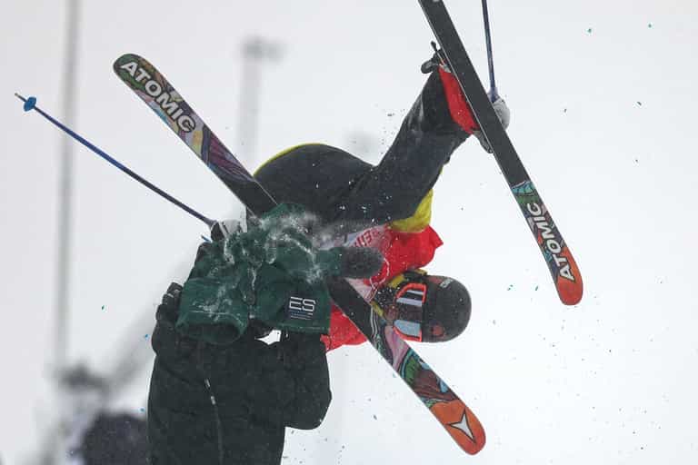 Freestyle skier crashes into camera operator at Winter Olympics Freestyle skier crashes into camera operator at Winter Olympics