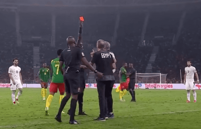 Egypt manager Carlos Queiroz sent off during AFCON semi-final Egypt manager Carlos Queiroz sent off during AFCON semi-final
