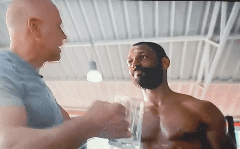 Disgusting moment Kell Brook’s trainer downs glass of the boxer’s sweat Disgusting moment Kell Brook’s trainer downs glass of the boxer’s sweat