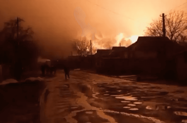 Huge fireball erupts over Ukraine city as Russia targets gas pipeline Huge fireball erupts over Ukraine city as Russia targets gas pipeline