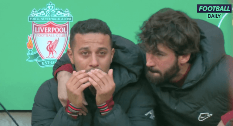 Thiago in tears after getting injured before Carabao Cup final Thiago in tears after getting injured before Carabao Cup final