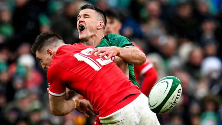 Referee mic picks up Josh Adams exchange with Irish players after Johnny Sexton tackle Referee mic picks up Josh Adams exchange with Irish players after Johnny Sexton tackle