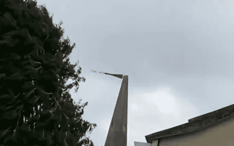 Storm Eunice sends church spire toppling in Somerset Storm Eunice sends church spire toppling in Somerset