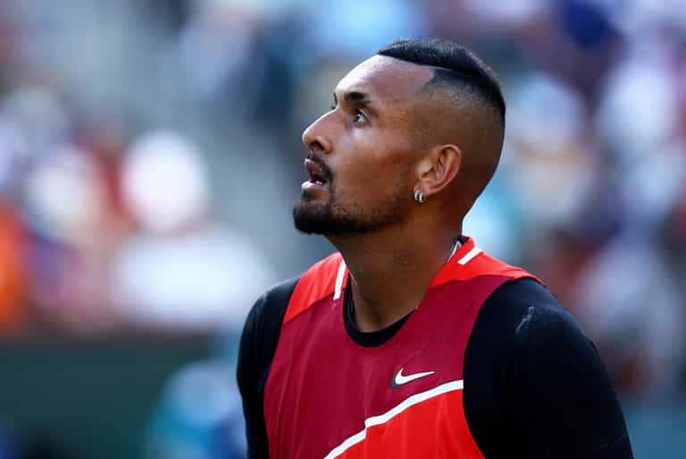 Nick Kyrgios apologises to ballboy after nearly hitting him with racket Nick Kyrgios apologises to ballboy after nearly hitting him with racket