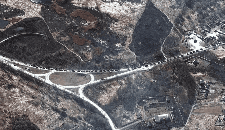 40 mile long Russian convoy advancing on Kyiv following deadly missile strike in Ukraine 40 mile long Russian convoy advancing on Kyiv following deadly missile strike in Ukraine