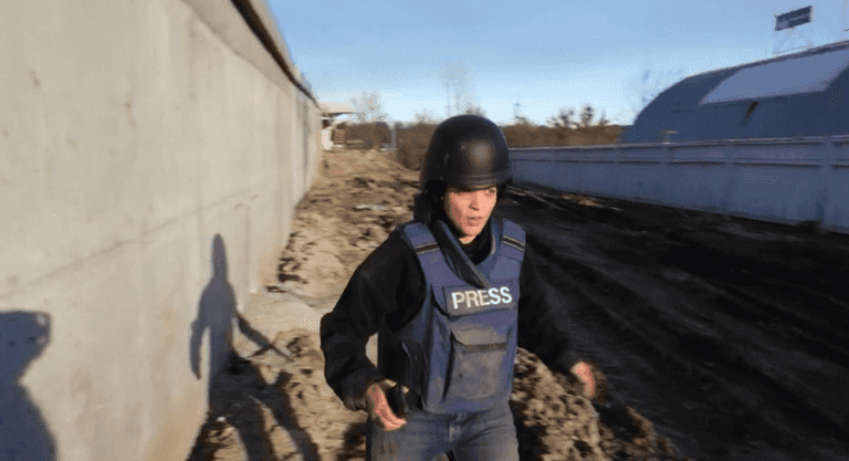 Horrifying footage shows press team being ambushed by Russian forces Horrifying footage shows press team being ambushed by Russian forces