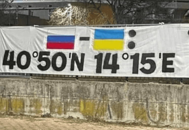 Hellas Verona fans reveal ‘shameful’ banner at Napoli game featuring Russian flag Hellas Verona fans reveal ‘shameful’ banner at Napoli game featuring Russian flag