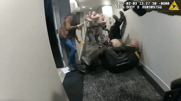 Horrifying video shows woman shot dead after stabbing cop serving eviction notice Horrifying video shows woman shot dead after stabbing cop serving eviction notice