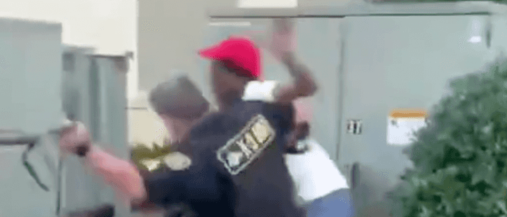 Moment police dog turns on handler after he slams Black man to the ground Moment police dog turns on handler after he slams Black man to the ground