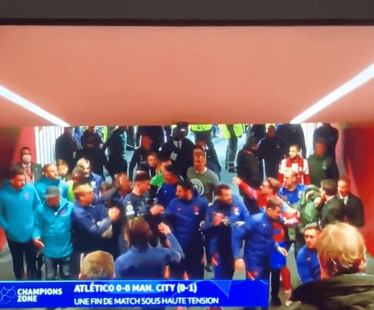 Tunnel footage reveals ugly scenes between Man City and Atletico Madrid players after Champions League tie Tunnel footage reveals ugly scenes between Man City and Atletico Madrid players after Champions League tie