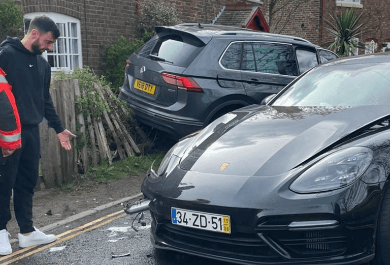 Man United midfielder Bruno Fernandes involved in car crash Man United midfielder Bruno Fernandes involved in car crash