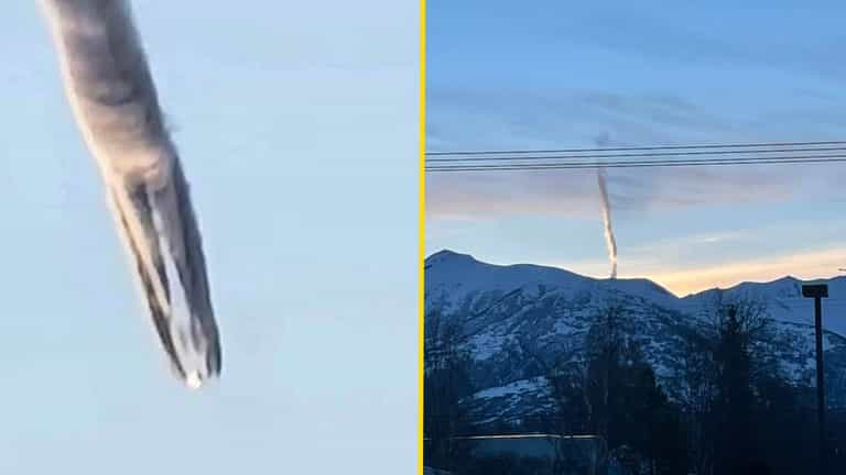 Locals suspect UFO after strange cloud appears above Alaska mountains Locals suspect UFO after strange cloud appears above Alaska mountains