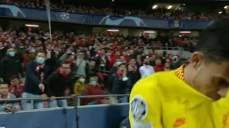 Benfica fan throws stick at Luis Diaz after third Liverpool goal Benfica fan throws stick at Luis Diaz after third Liverpool goal