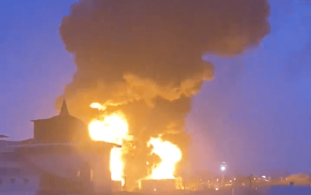 Ukrainian helicopters attack oil facilities inside Russia as fire breaks out, Kremlin claims