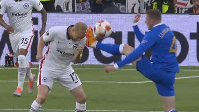 John Lundstram somehow escapes booking for reckless challenge on Sebastian Rode John Lundstram somehow escapes booking for reckless challenge on Sebastian Rode