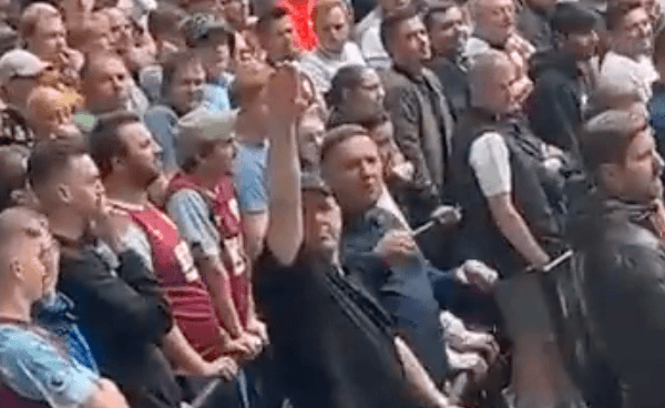 Burnley fan appears to perform Nazi salute towards Tottenham fans Burnley fan appears to perform Nazi salute towards Tottenham fans