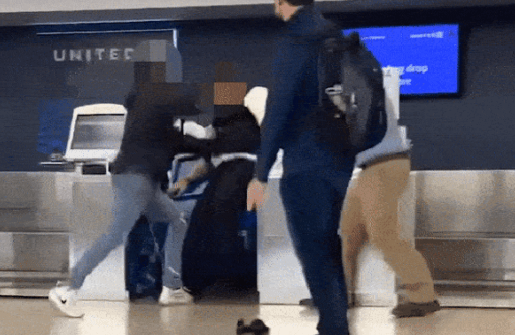 Video shows United Airlines employee hit customer before being battered to the ground