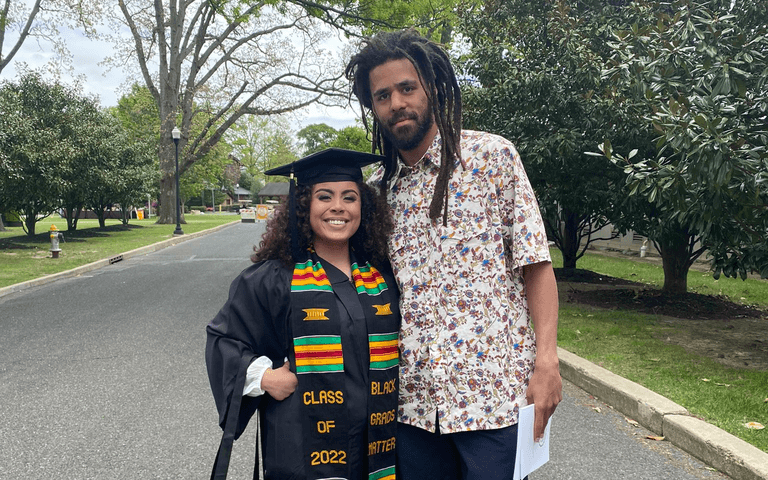 J. Cole lives up to high-school promise and surprises fan at college graduation J. Cole lives up to high-school promise and surprises fan at college graduation