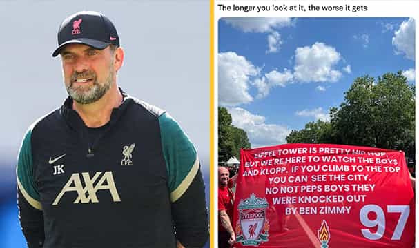 Liverpool fans’ Champions League banner slaughtered on Twitter Liverpool fans’ Champions League banner slaughtered on Twitter
