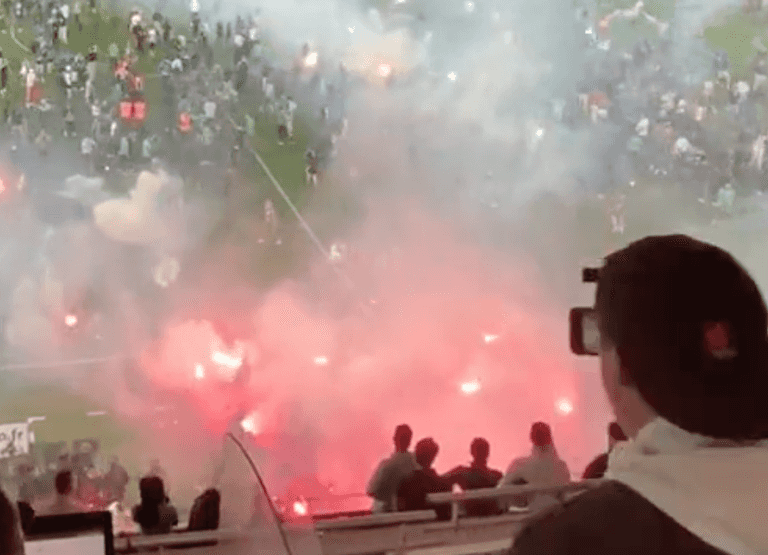 Saint Etienne fans attack players after losing relegation play off Saint Etienne fans attack players after losing relegation play off