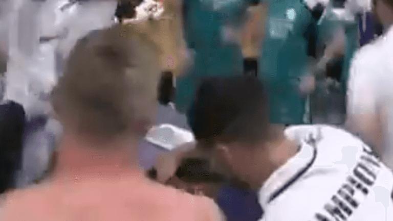 Toni Kroos stops Eden Hazard pouring champagne for son during celebrations Toni Kroos stops Eden Hazard pouring champagne for son during celebrations
