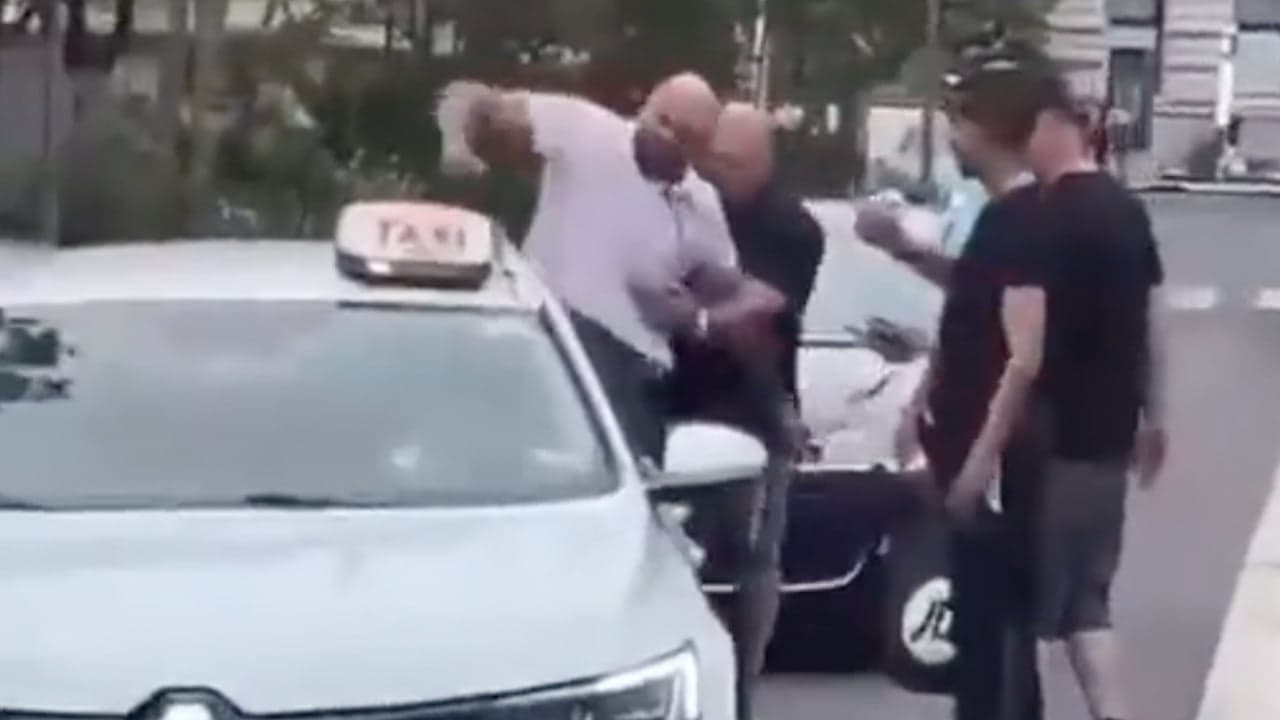 Tyson Fury appears to kick out at taxi after night on ‘strong beer’ while on holiday