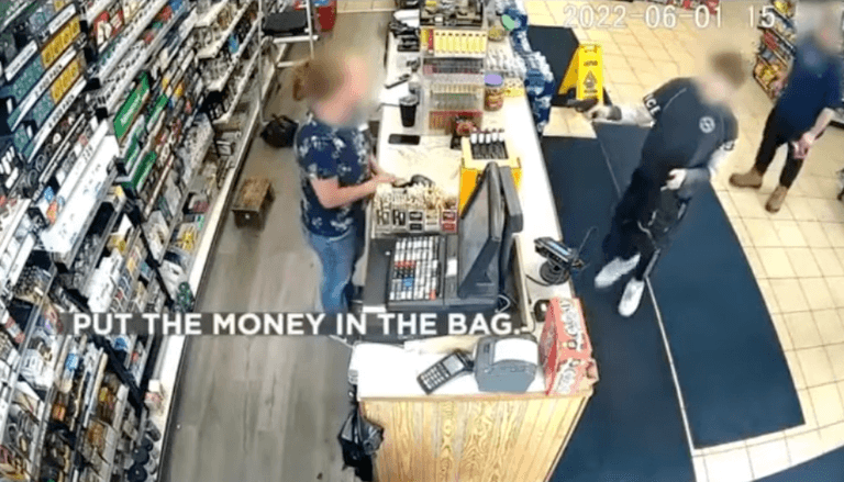 ‘Put the money in the bag’: Shocking footage shows boy, 12, allegedly carry out robbery at gunpoint ‘Put the money in the bag’: Shocking footage shows boy, 12, allegedly carry out robbery at gunpoint