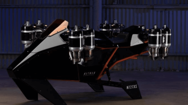 A flying motorcycle powered by eight jet engines has been invented A flying motorcycle powered by eight jet engines has been invented