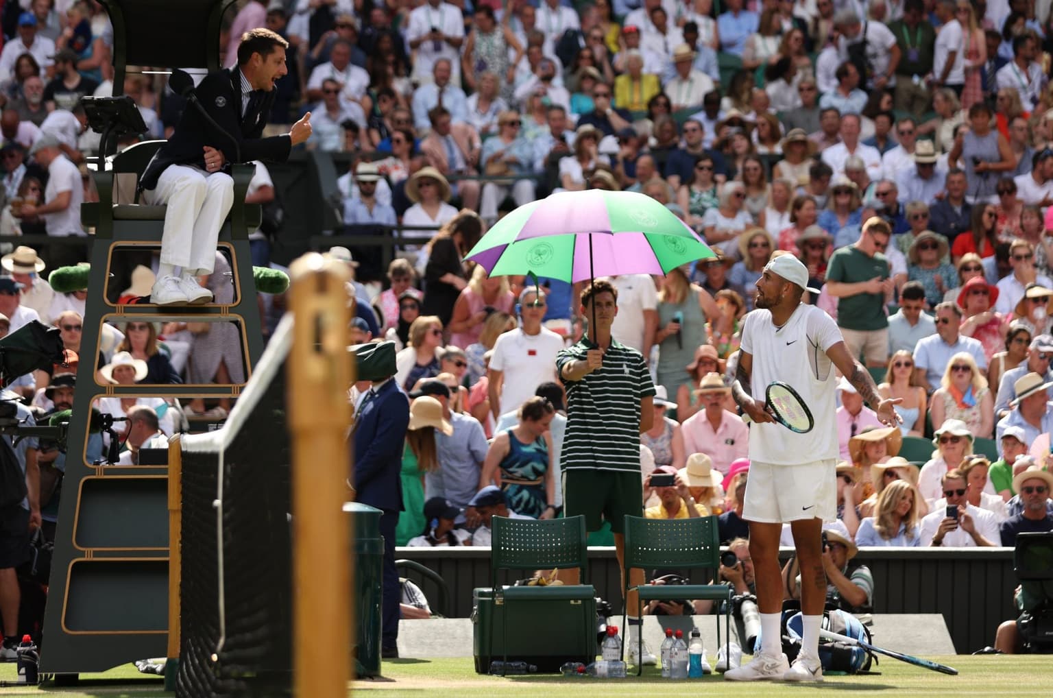 Nick Kyrgios complains about ‘drunk’ spectator during Wimbledon final