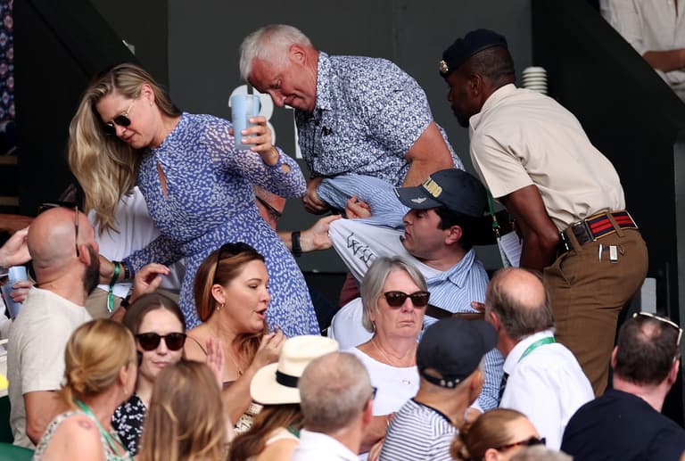 Wimbeldon protestor claims he was ‘attacked’ by security and ‘smashed into a wall’ Wimbeldon protestor claims he was ‘attacked’ by security and ‘smashed into a wall’