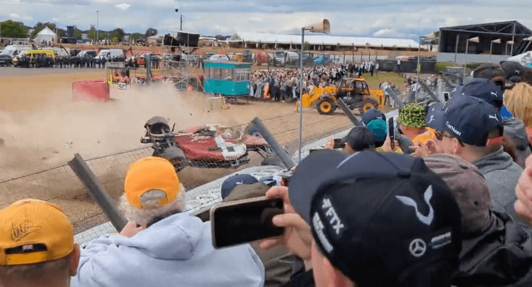 British GP: Terrifying fan footage shows Zhou F1 horror crash British GP: Terrifying fan footage shows Zhou F1 horror crash