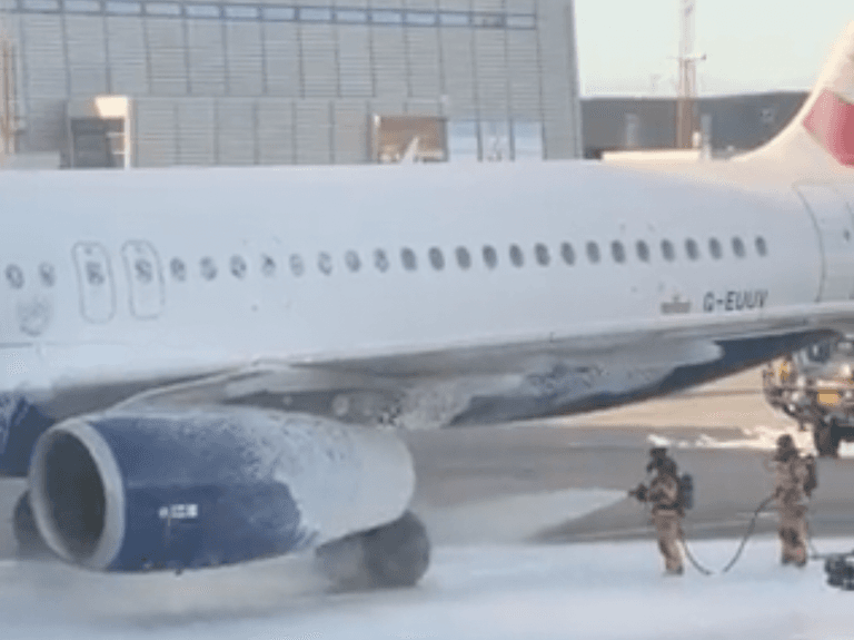British Airways jet catches fire as passengers and crew are evacuated after flight from London British Airways jet catches fire as passengers and crew are evacuated after flight from London