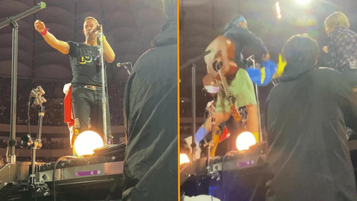 Chris Martin invites Ukrainian busker on stage to play at sold-out Coldplay gig in Poland