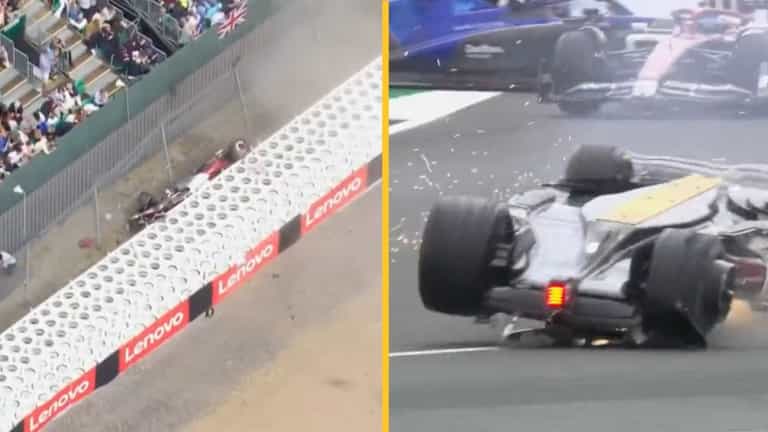 Silverstone: Zhou Guanyu involved in horrific crash as British GP red flagged Silverstone: Zhou Guanyu involved in horrific crash as British GP red flagged