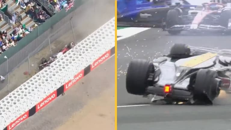 Silverstone: Zhou Guanyu involved in horrific crash as British GP red flagged Silverstone: Zhou Guanyu involved in horrific crash as British GP red flagged