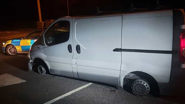 Drunk driver blames covid when caught on motorway with two missing tyres Drunk driver blames covid when caught on motorway with two missing tyres