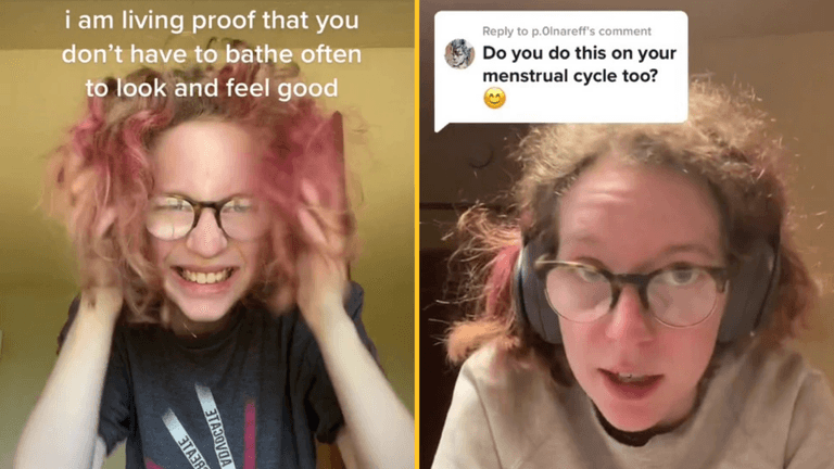 Woman trolled for not showering in 10 days finally washes after spotting comments Woman trolled for not showering in 10 days finally washes after spotting comments