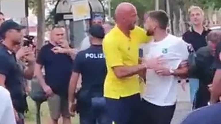 Sassuolo star Domenico Berardi chases after fan who angrily confronted him after Coppa Italia exit Sassuolo star Domenico Berardi chases after fan who angrily confronted him after Coppa Italia exit