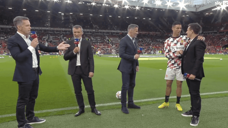 Gary Neville shoots down Piers Morgan’s theory about pre-match Ronaldo exchange Gary Neville shoots down Piers Morgan’s theory about pre-match Ronaldo exchange