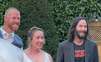 British bride and groom shocked as Keanu Reeves crashes wedding British bride and groom shocked as Keanu Reeves crashes wedding